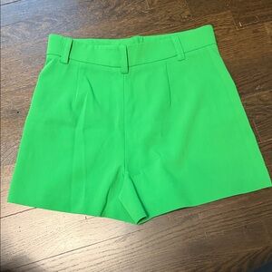 Zara Vibrant Green High Waist Shorts